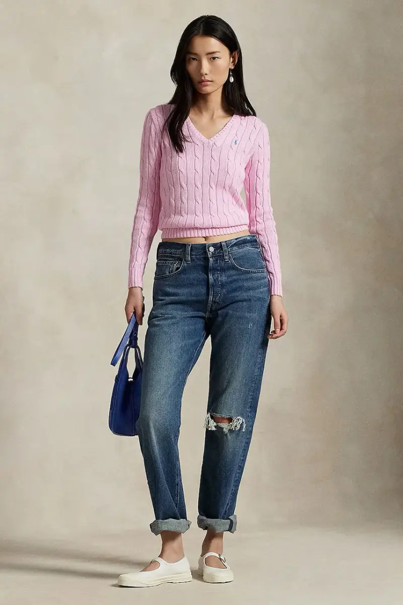 maglione in cotone Arancione miniatura 3