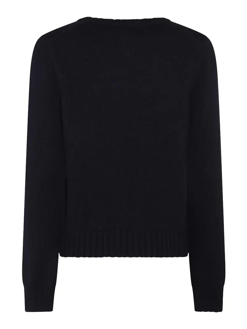 Maglione in cotone blu navy rosso e bianco