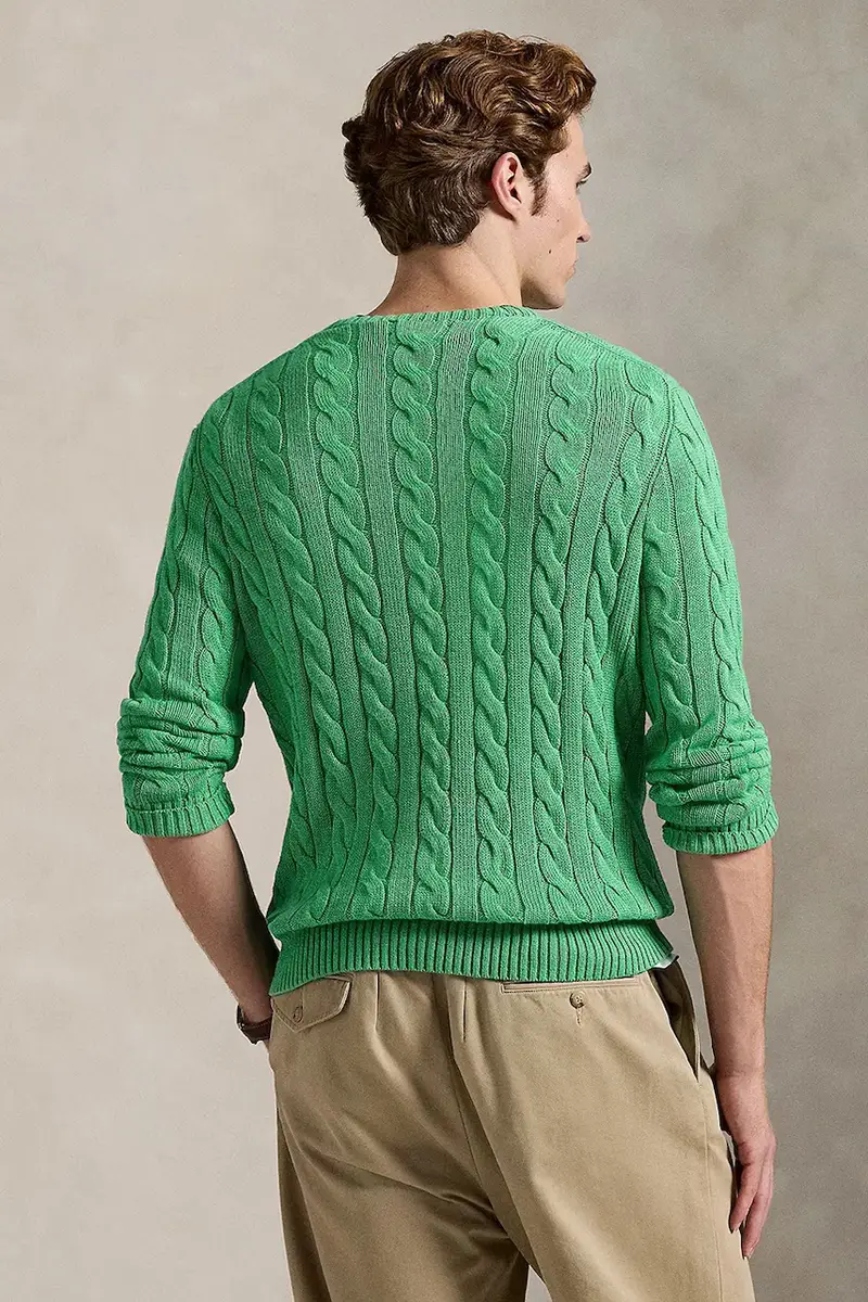 maglione in cotone colore beige 710775885 Verde miniatura 2