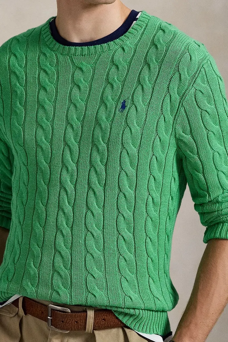 maglione in cotone colore beige 710775885 Verde miniatura 4