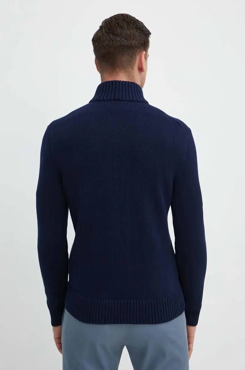 maglione in cotone colore blu Blu navy miniatura 3
