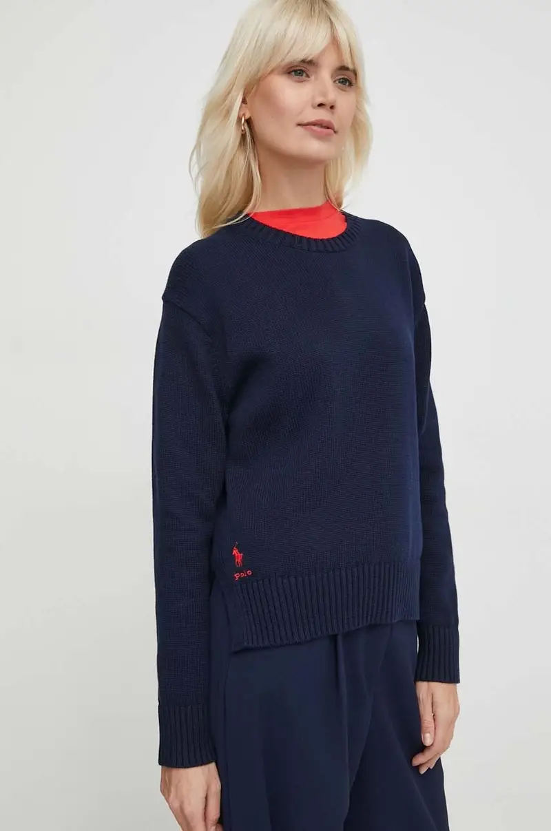 maglione in cotone colore blu navy