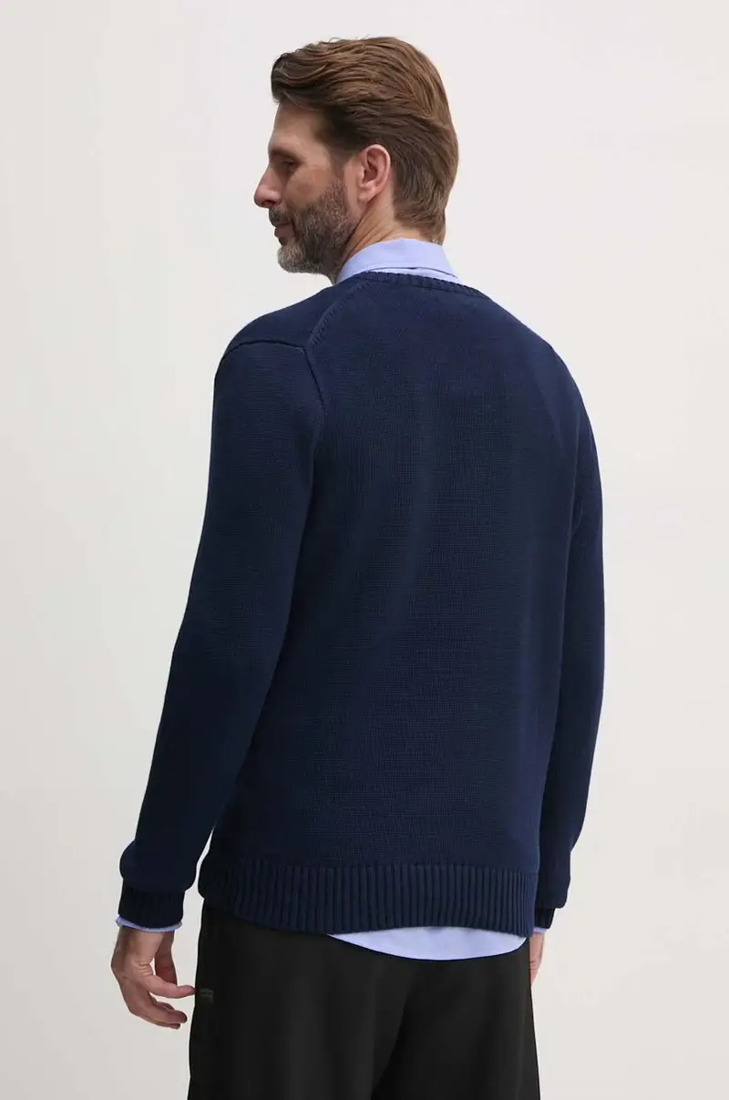 maglione in cotone colore blu navy miniatura 3