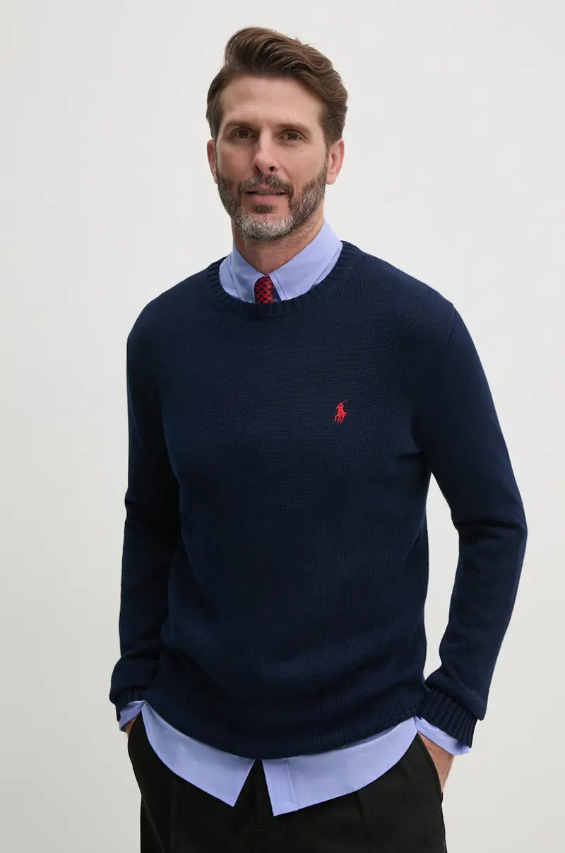 maglione in cotone colore blu navy