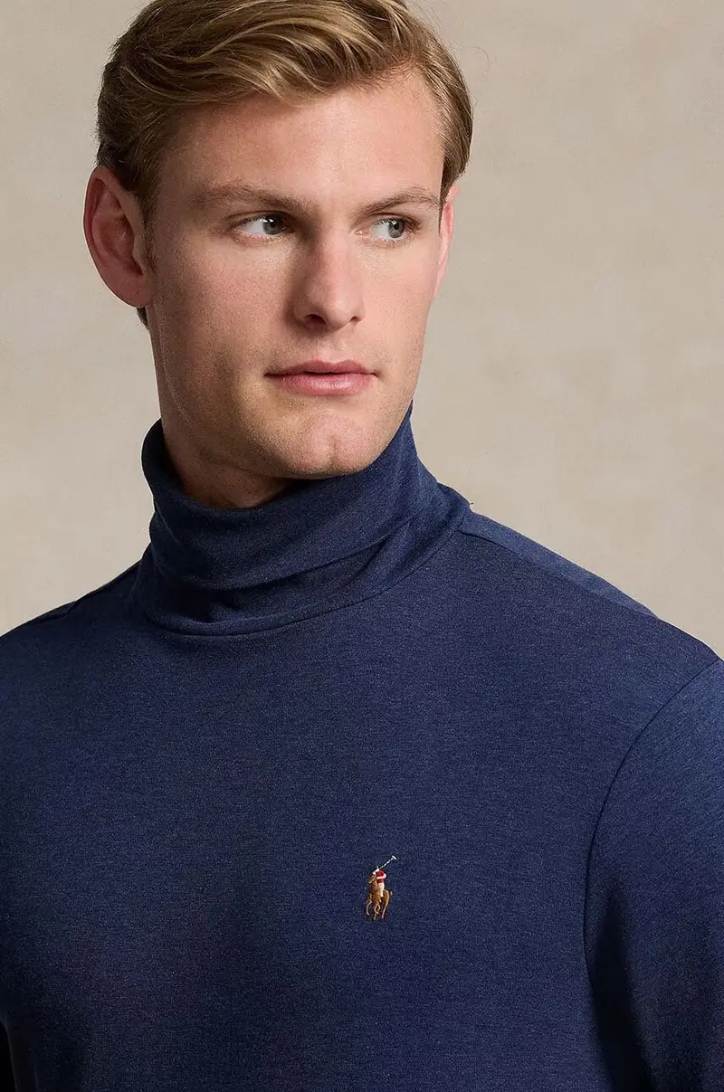 maglione in cotone colore blu navy miniatura 3