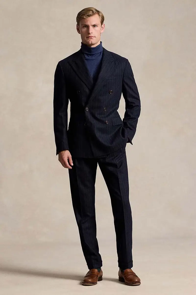 maglione in cotone colore blu navy miniatura 4