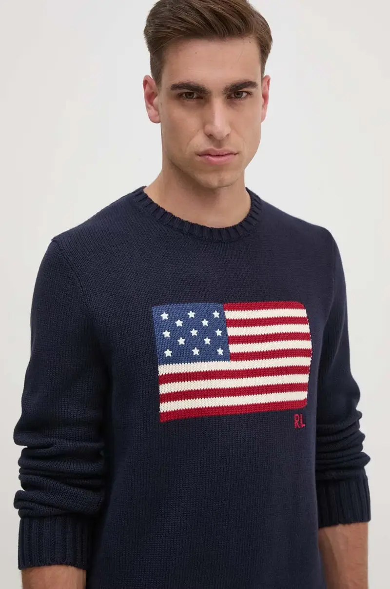 maglione in cotone colore blu navy 710718281 miniatura 4