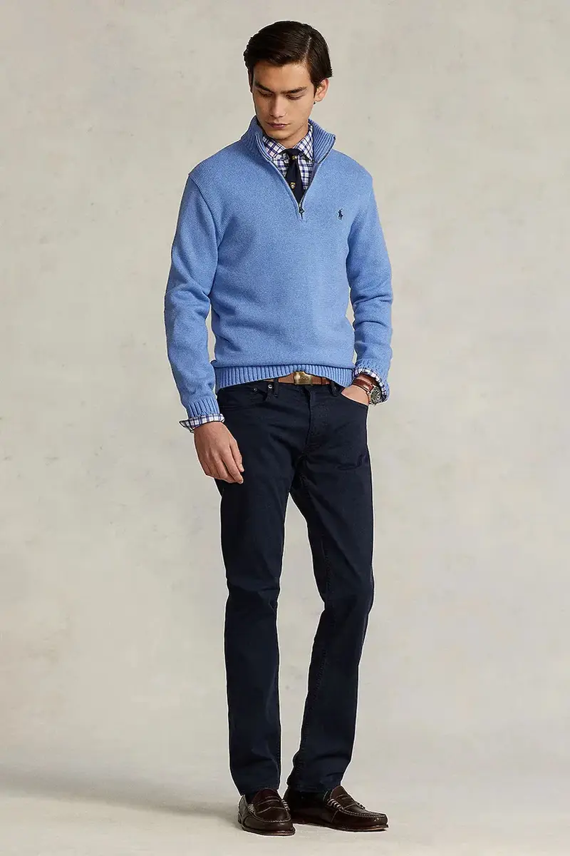 maglione in cotone colore blu navy 710859939 miniatura 3