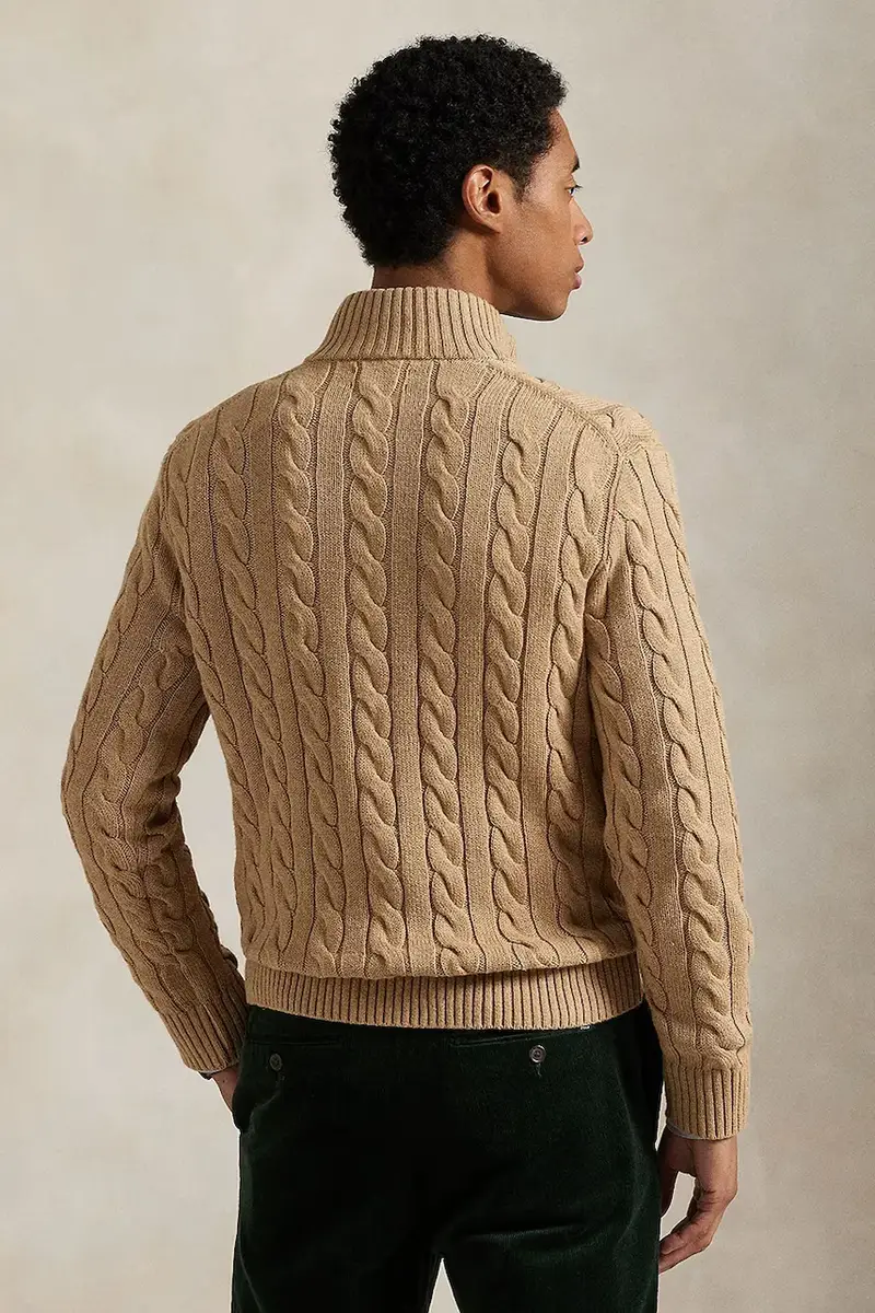 maglione in cotone colore granata 710810841 Beige miniatura 2