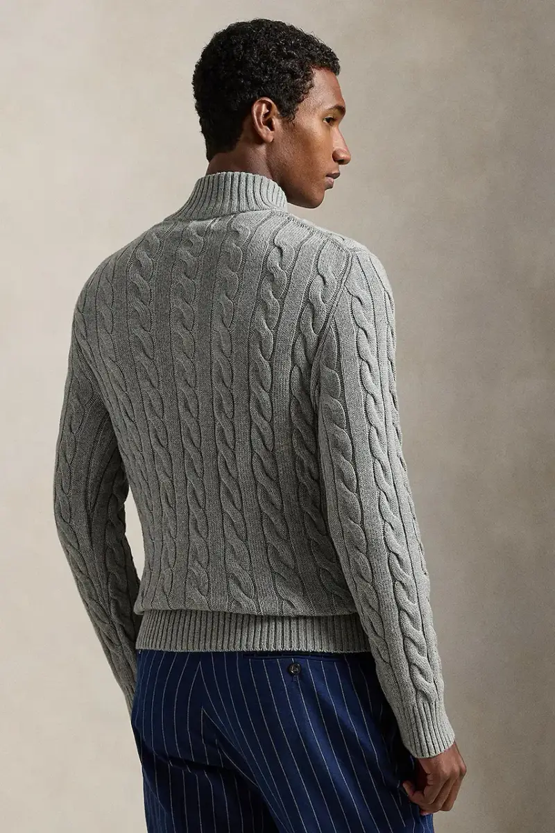 maglione in cotone colore granata 710810841 Grigio miniatura 2