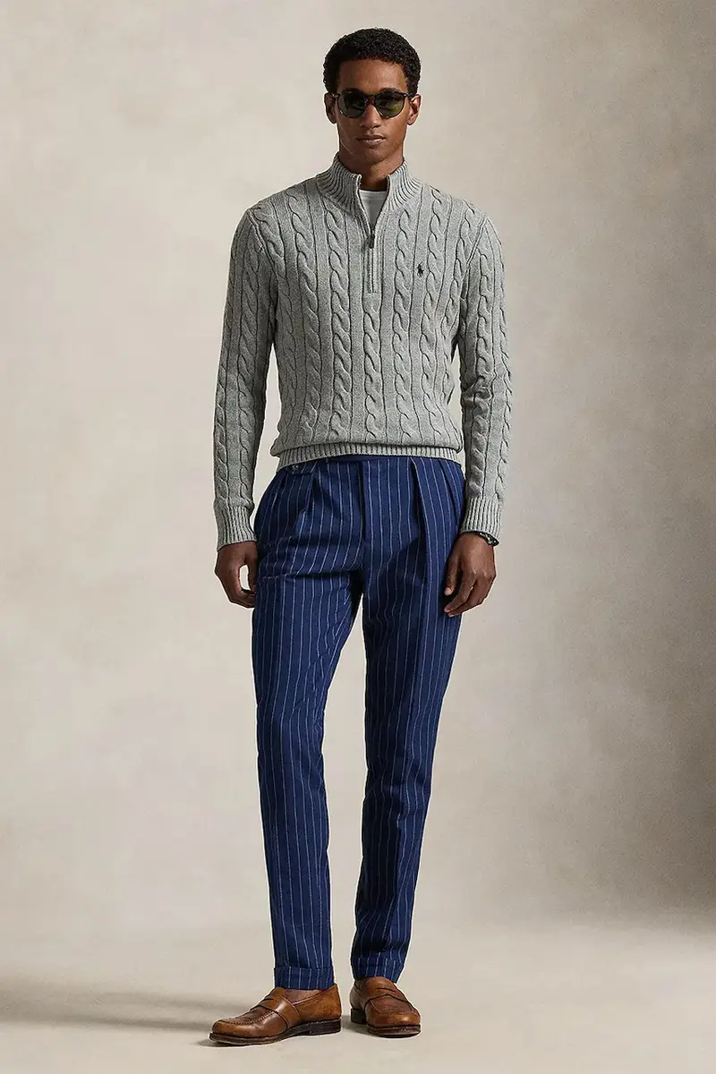 maglione in cotone colore granata 710810841 Grigio miniatura 3