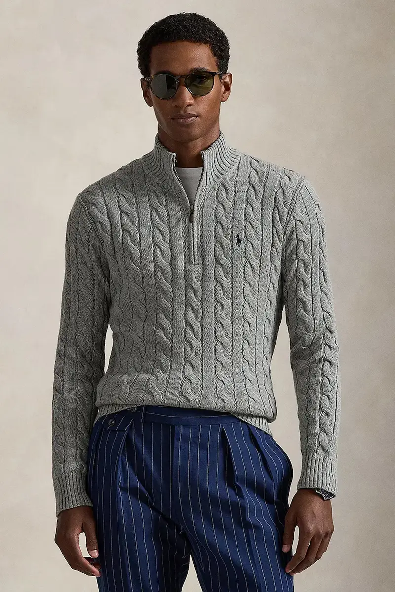 maglione in cotone colore granata 710810841 Grigio