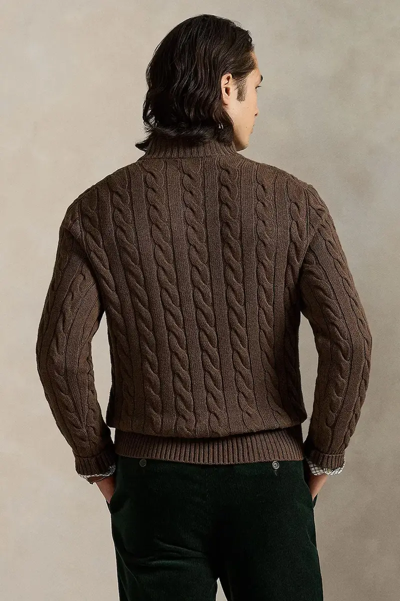 maglione in cotone colore granata 710810841 Marrone miniatura 2