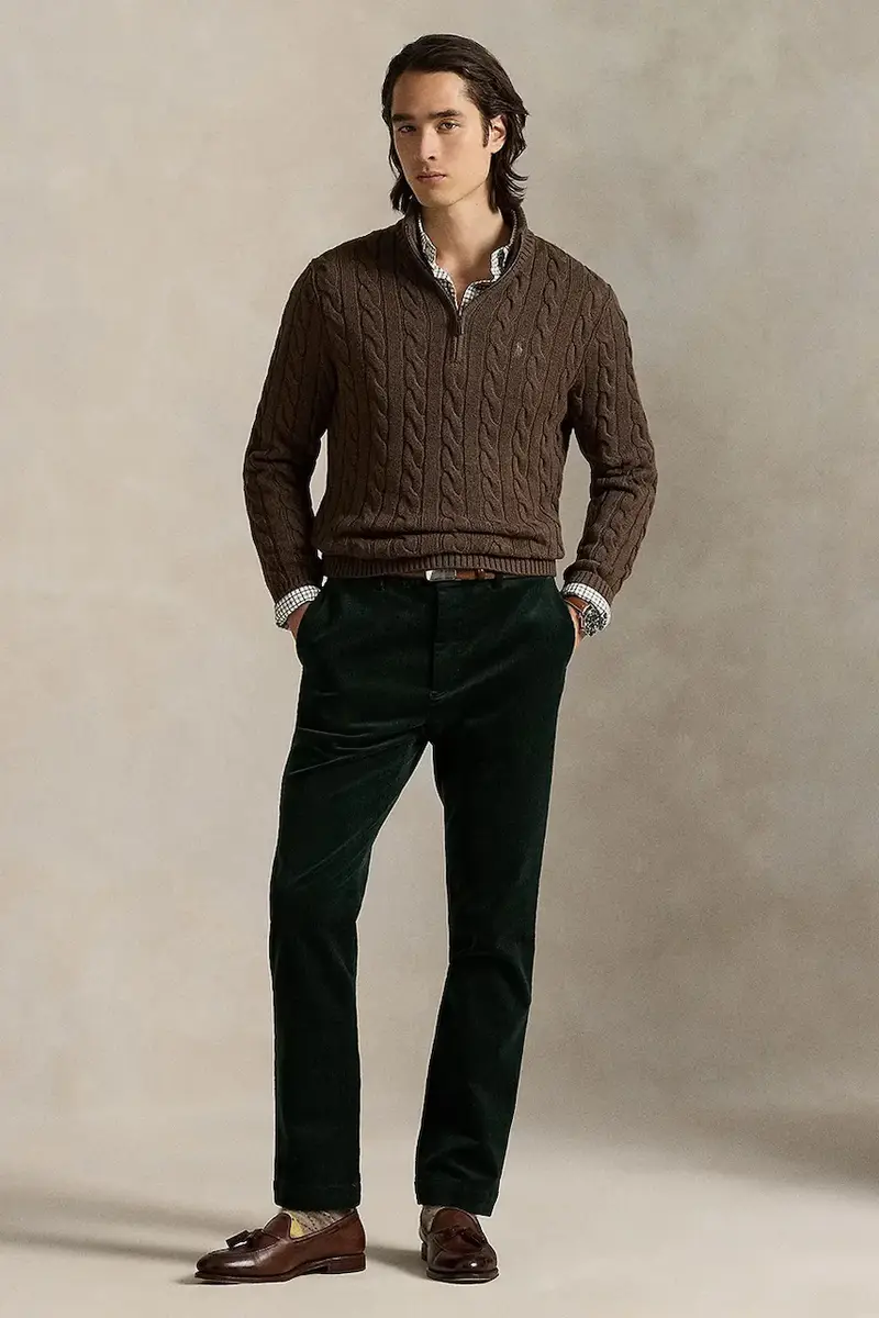 maglione in cotone colore granata 710810841 Marrone miniatura 3