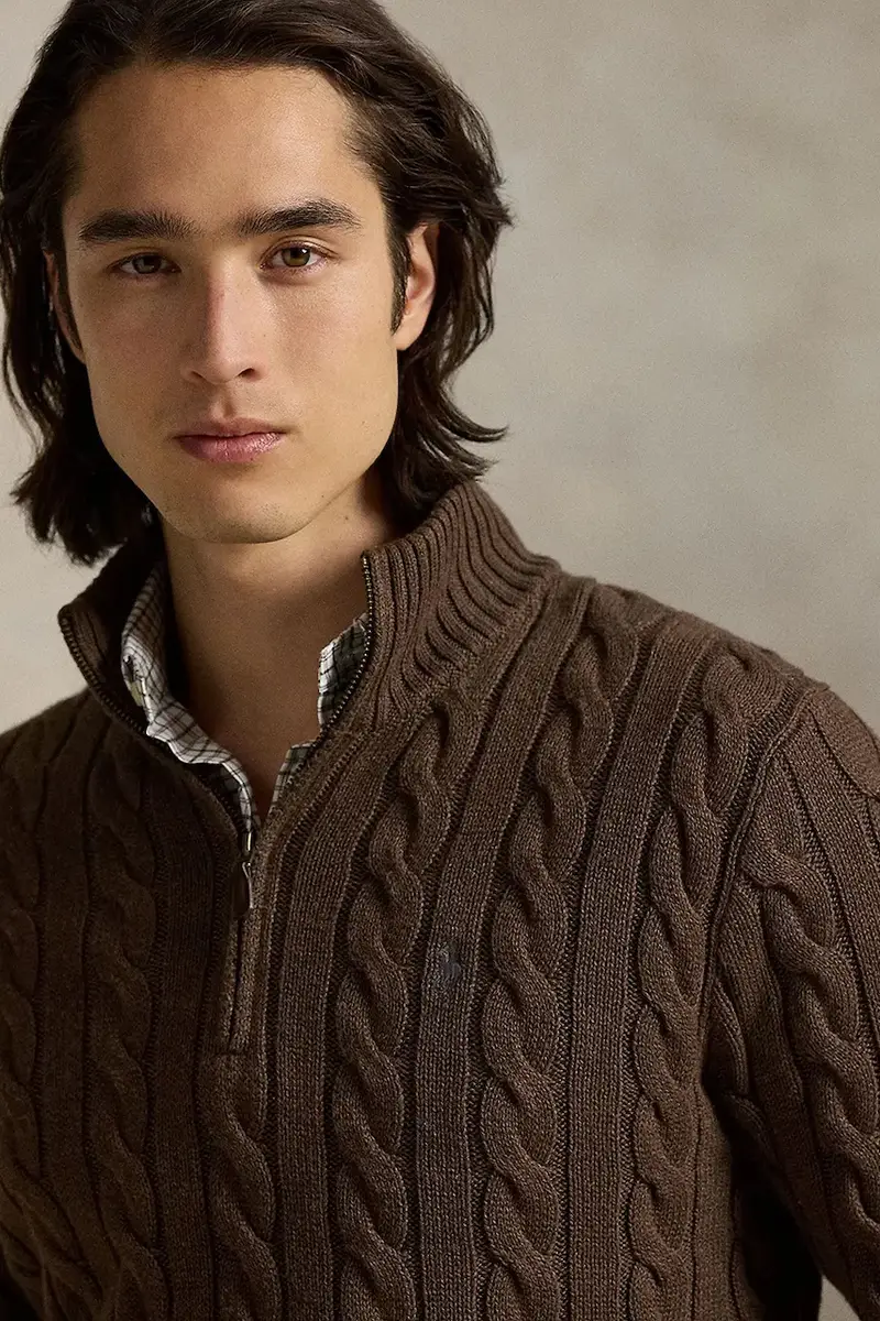 maglione in cotone colore granata 710810841 Marrone miniatura 4