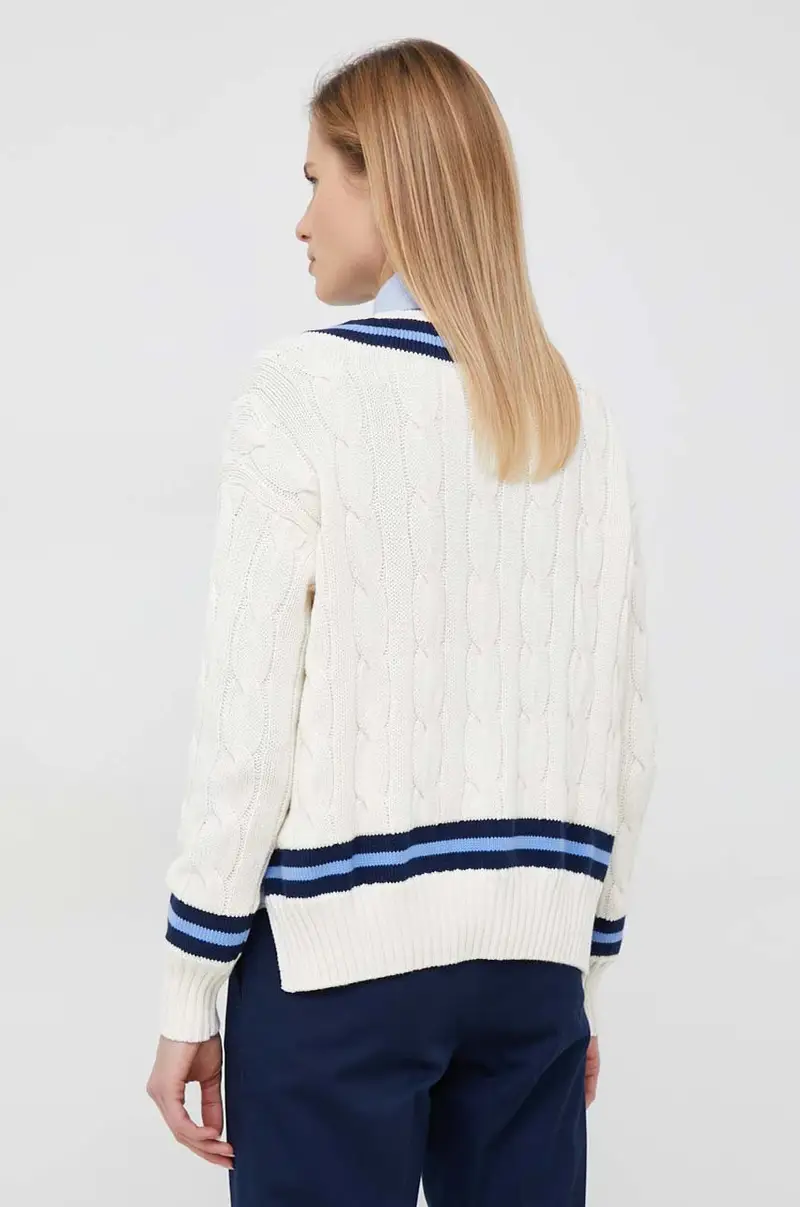 maglione in cotone donna Beige miniatura 3