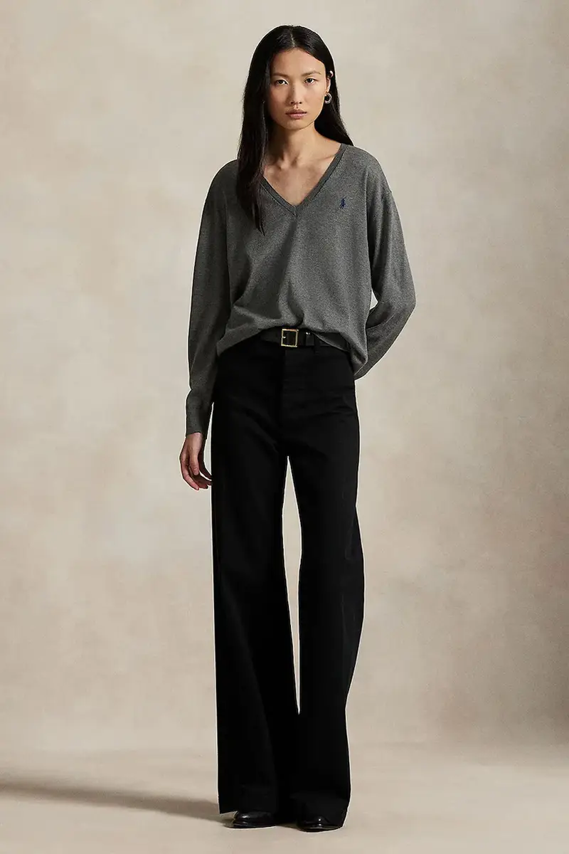 maglione in cotone Grigio miniatura 3