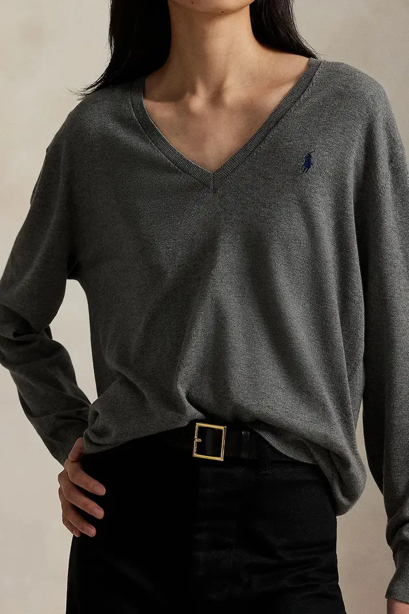 maglione in cotone Grigio miniatura 4