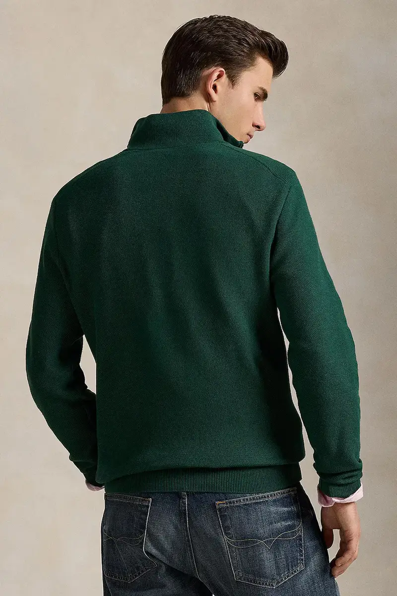 maglione in cotone Ls Hz Long Sleeve colore nero 710932304 Verde miniatura 2