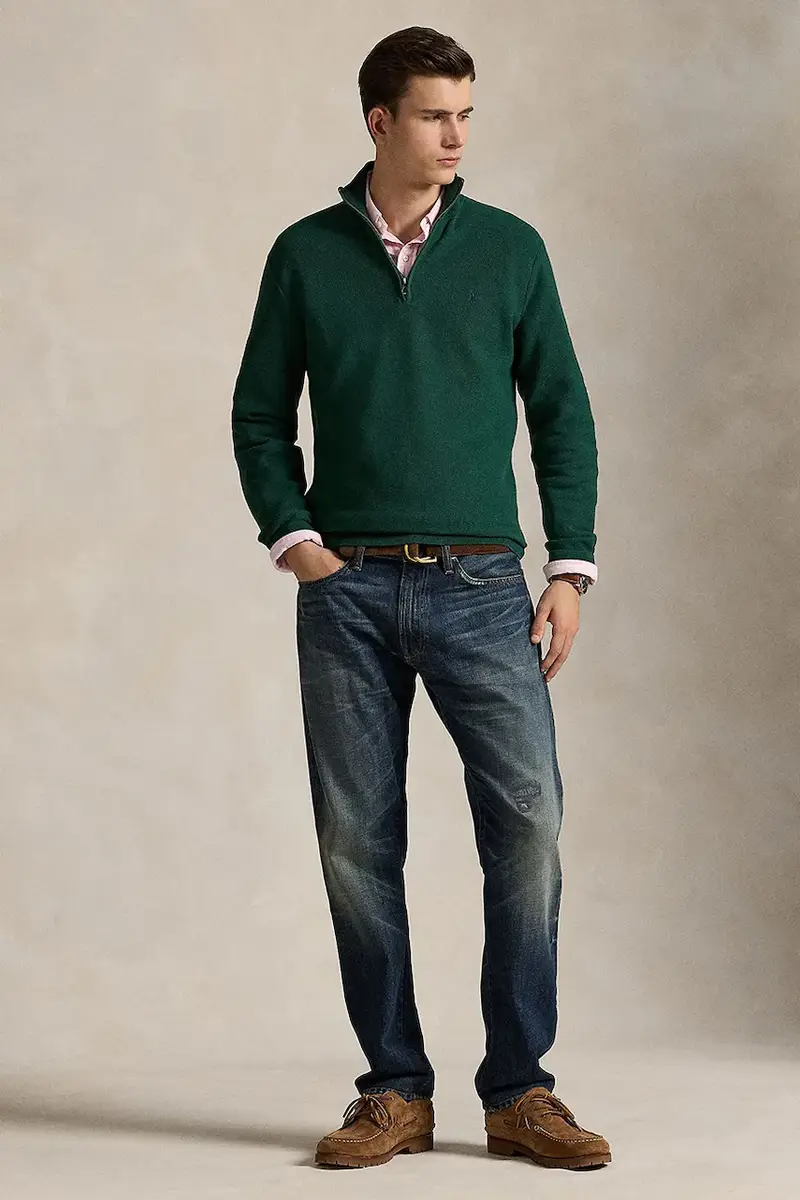 maglione in cotone Ls Hz Long Sleeve colore nero 710932304 Verde miniatura 3