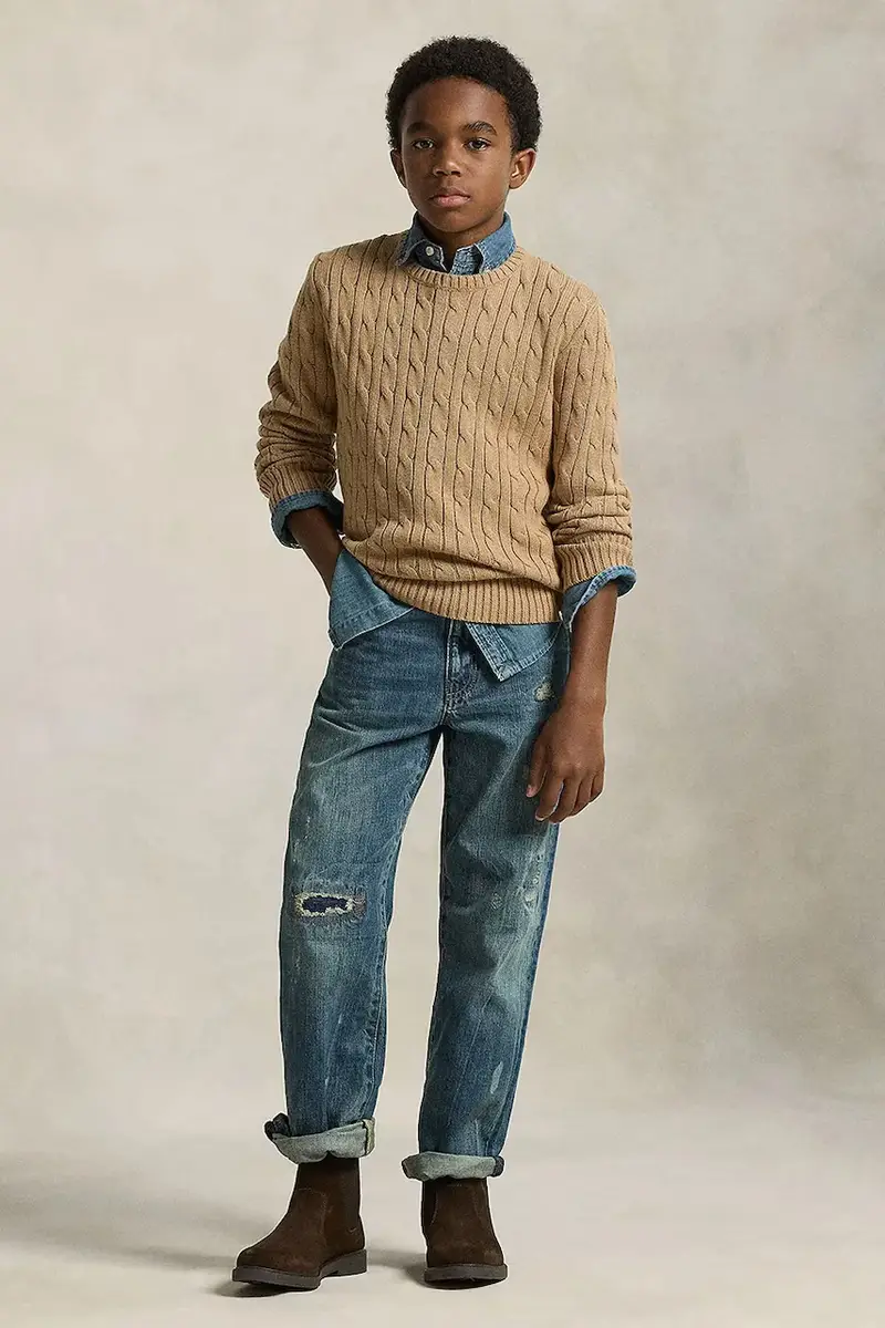 maglione in cotone Marrone miniatura 4