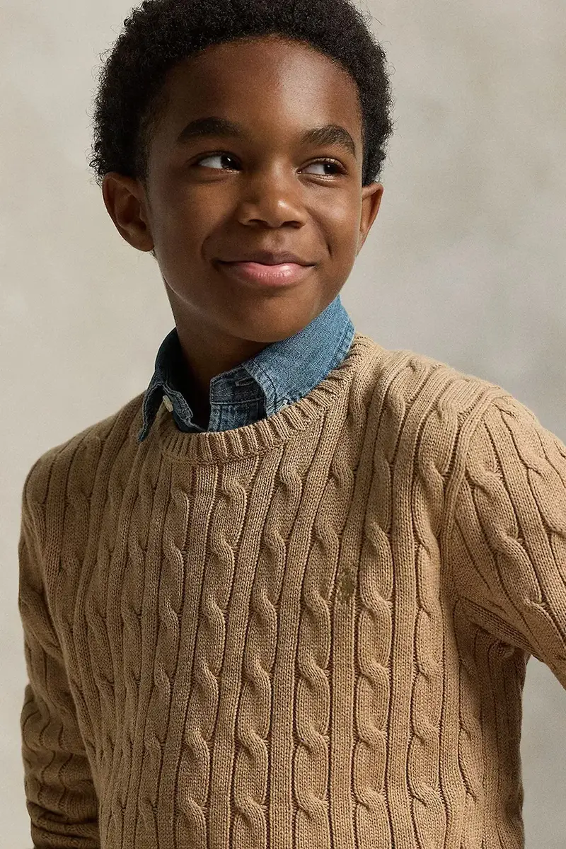 maglione in cotone Marrone miniatura 5