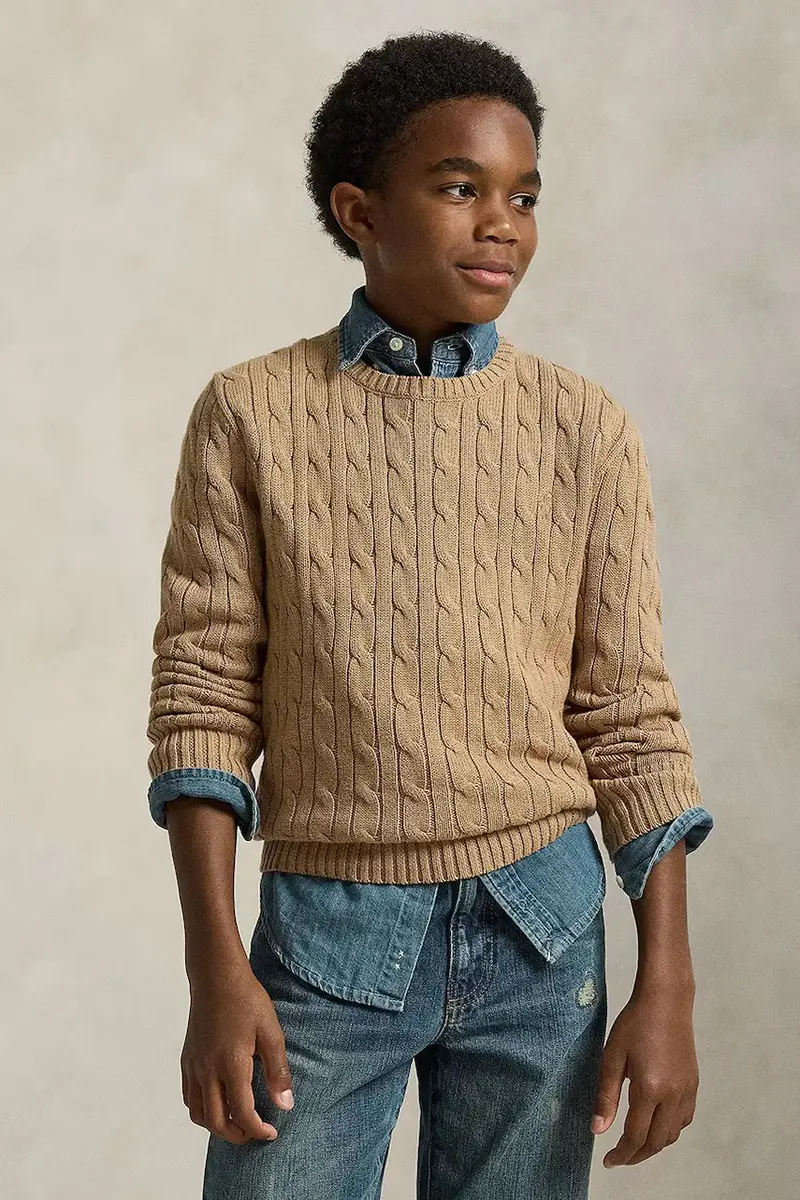 maglione in cotone Marrone