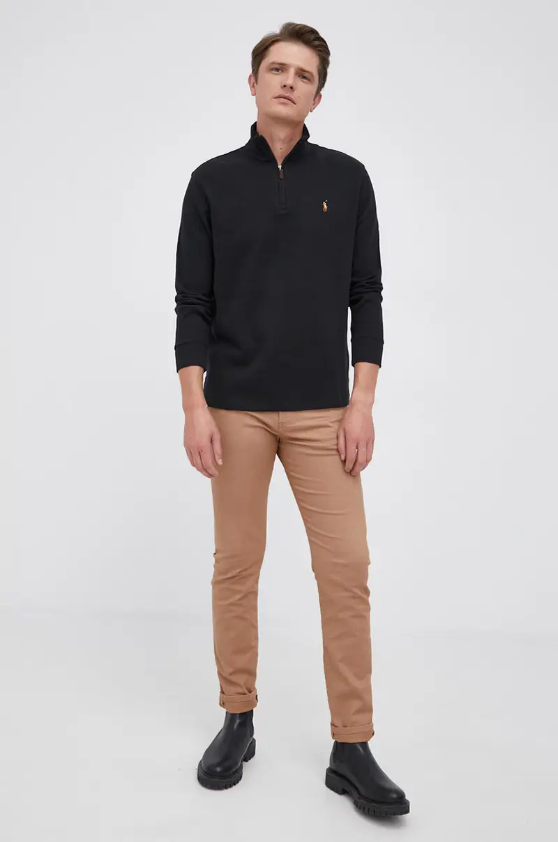 maglione in cotone uomo Nero miniatura 2