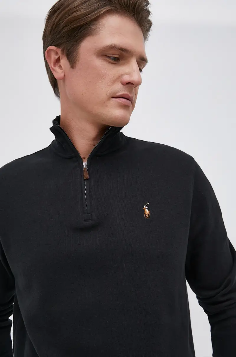 maglione in cotone uomo Nero miniatura 4