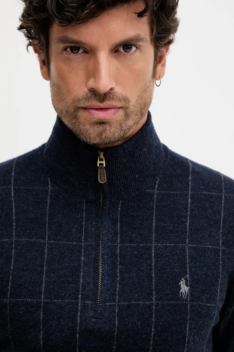 maglione in lana Blu navy miniatura 4