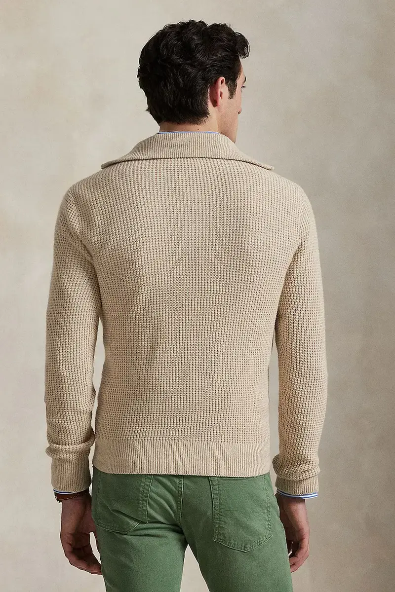 maglione in lana colore beige 710941101 miniatura 2