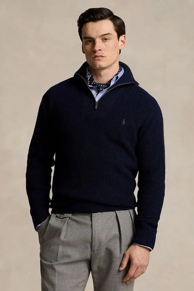 maglione in lana colore blu navy 710941101