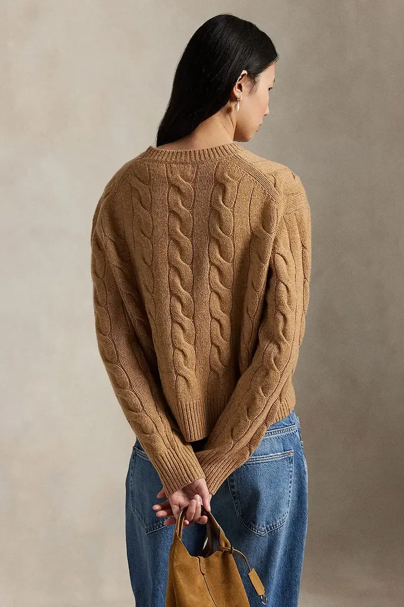 maglione in lana donna colore beige 211A91216 miniatura 2