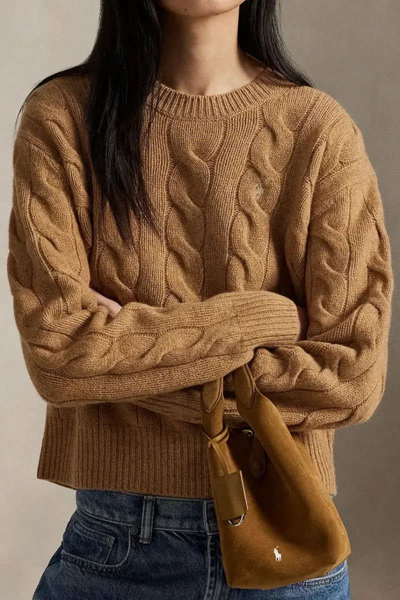 maglione in lana donna colore beige 211A91216 miniatura 4