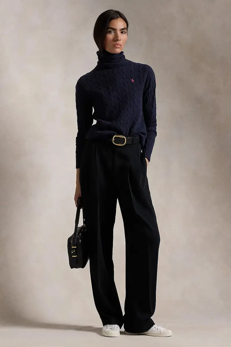 maglione in lana donna colore blu 211888686 miniatura 3