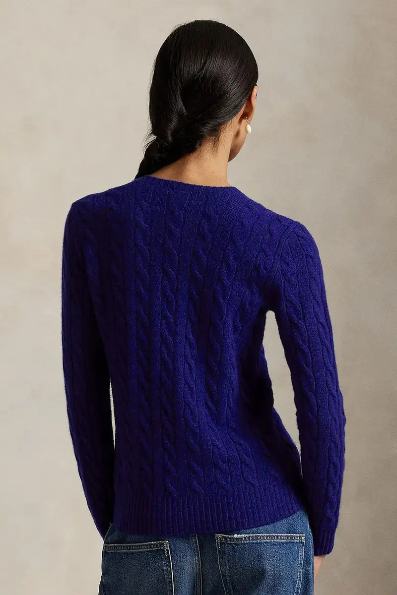 maglione in lana donna colore blu navy 211971865012 miniatura 2