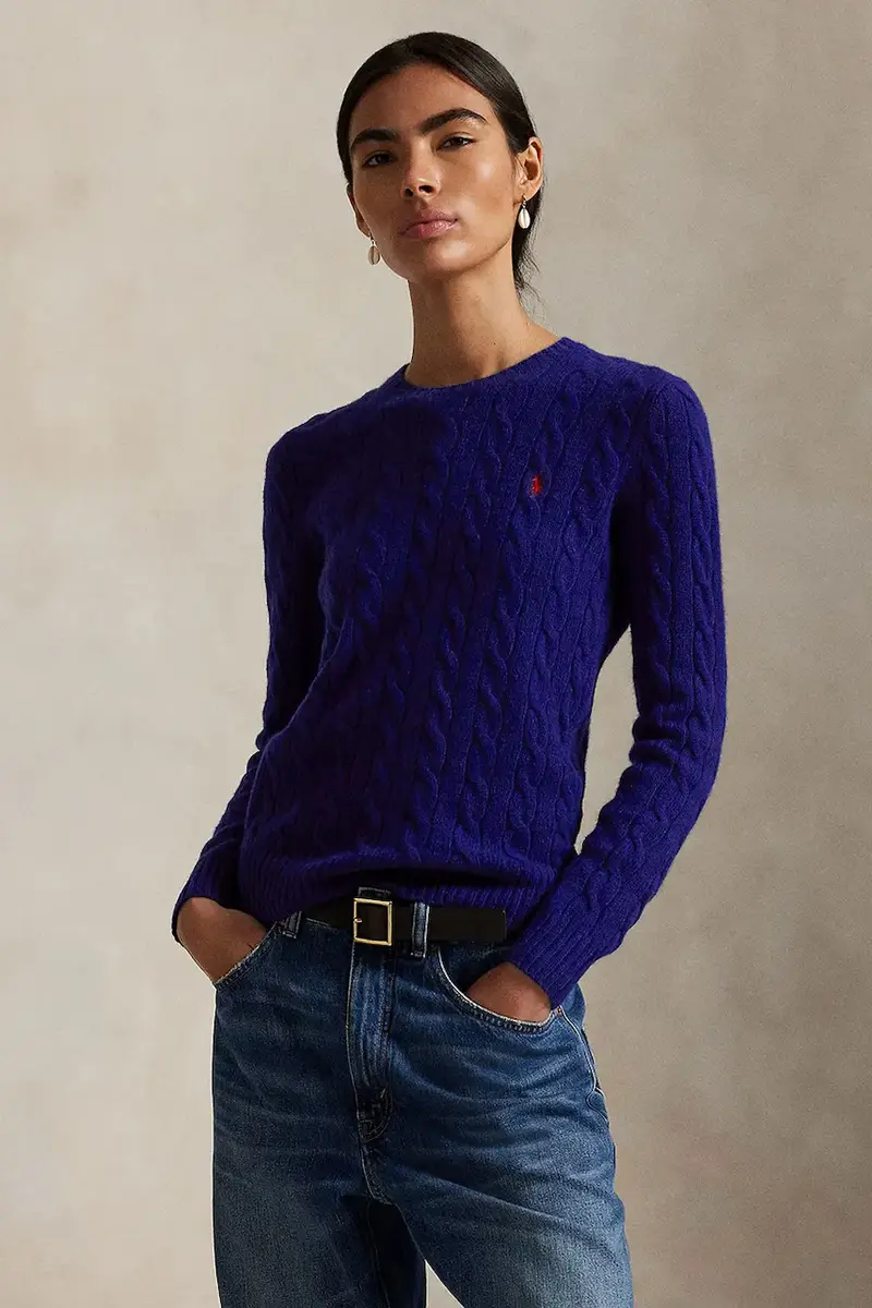 maglione in lana donna colore blu navy 211971865012