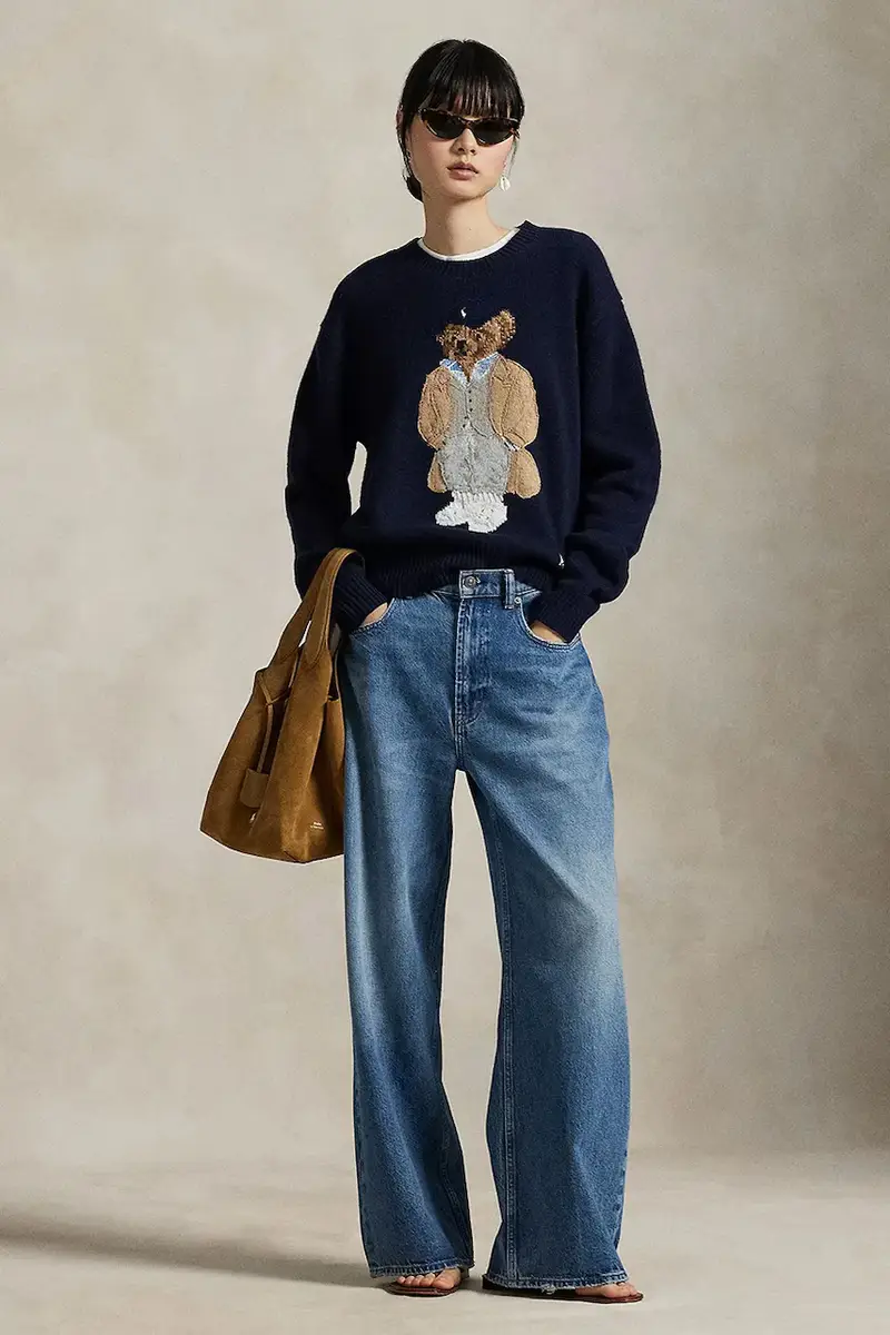 maglione in lana donna colore blu navy 211972139 miniatura 3