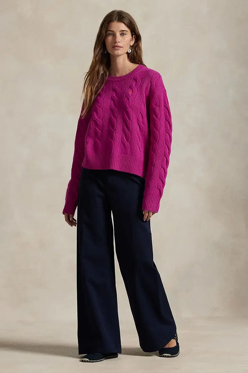 maglione in lana donna colore rosa 211A91216 miniatura 3