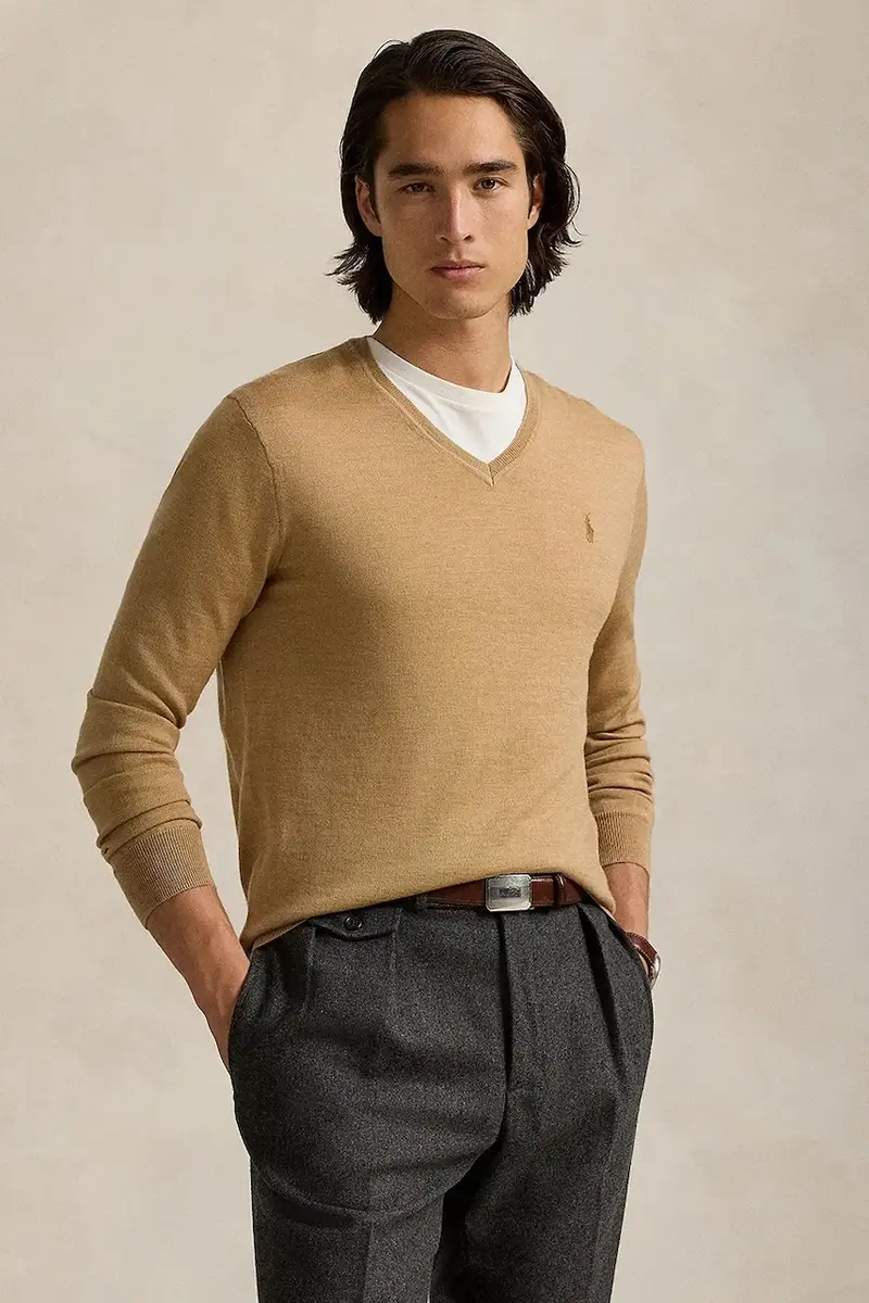 maglione in lana RWS-Longsleeve uomo colore blu 710946142 Beige