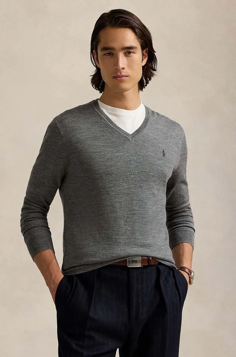 maglione in lana RWS-Longsleeve uomo colore grigio 710946142
