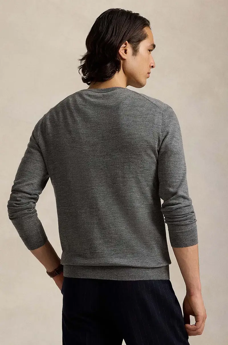 maglione in lana RWS-Longsleeve uomo colore grigio 710946142 miniatura 2