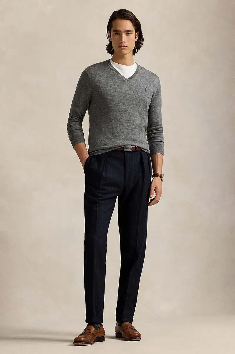 maglione in lana RWS-Longsleeve uomo colore grigio 710946142 miniatura 3