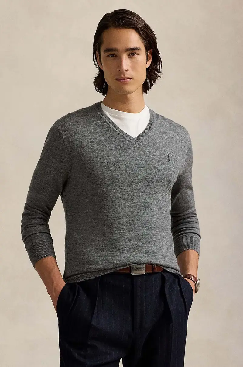 maglione in lana RWS-Longsleeve uomo colore grigio 710946142