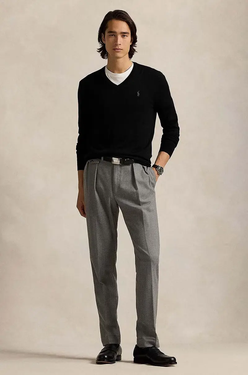 maglione in lana RWS-Longsleeve uomo colore nero 710946142 miniatura 3