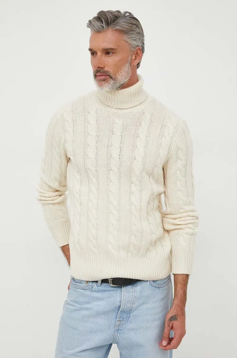 maglione in lana uomo Beige