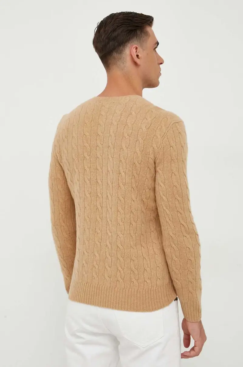 maglione in lana uomo Beige miniatura 3