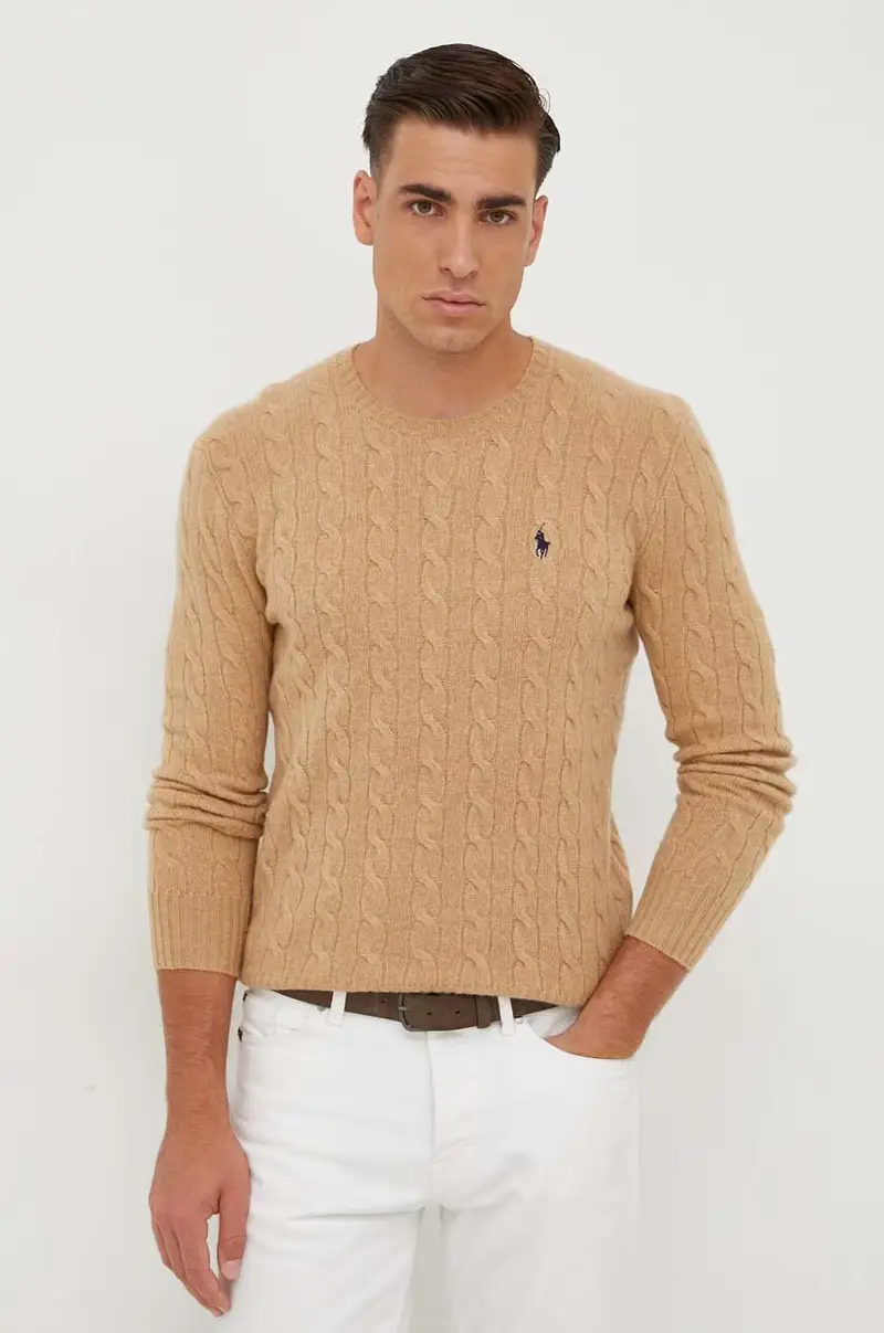 maglione in lana uomo Beige miniatura 4