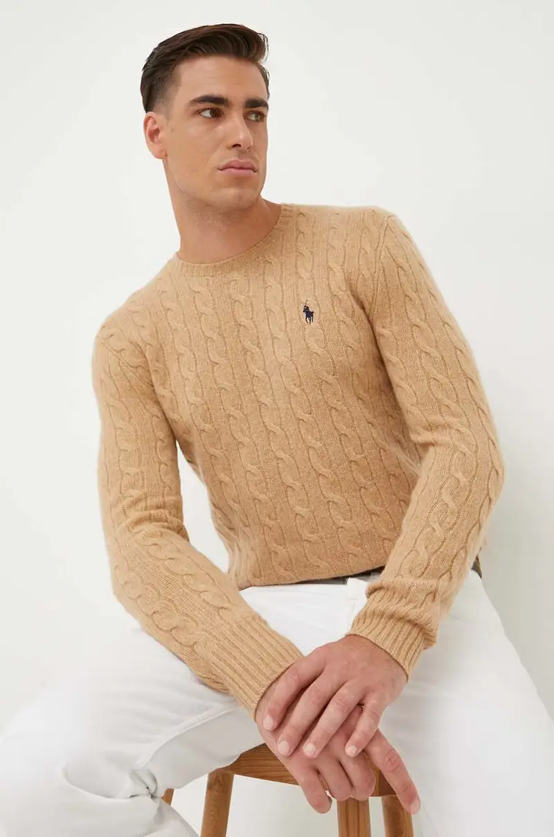 maglione in lana uomo Beige