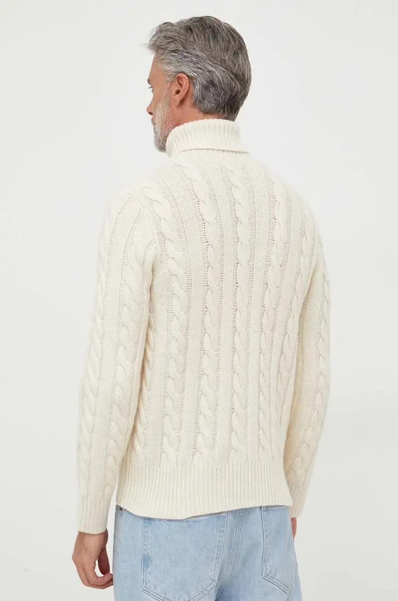maglione in lana uomo Beige miniatura 3